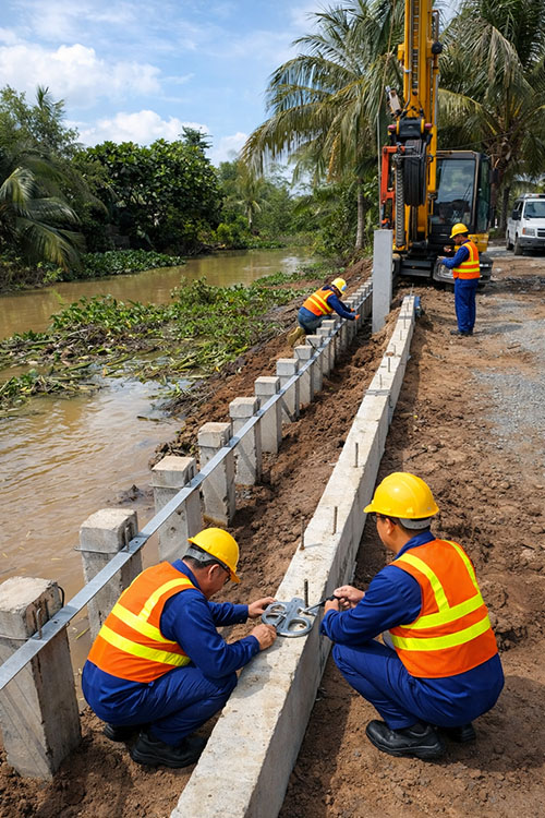 Hoạt động thi công thực tế tại Trung An
